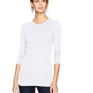 Enza Costa Rib Fitted Long Sleeve Crew Neck Top
